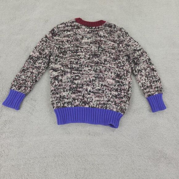 J Crew Sweater Womens Small Marled Knit Black White Color Block Wool Retro 80s - Picture 2 of 16